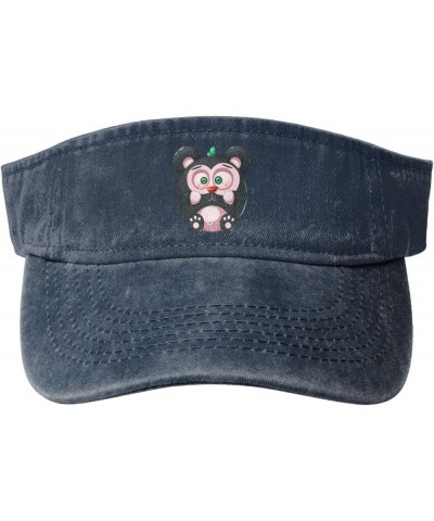 Cute and Funny Cartoon Panda Sun Hat Sun Visor Hats for Women Men Baseball Cap Golf Hats Navy Blue $10.41 Visors