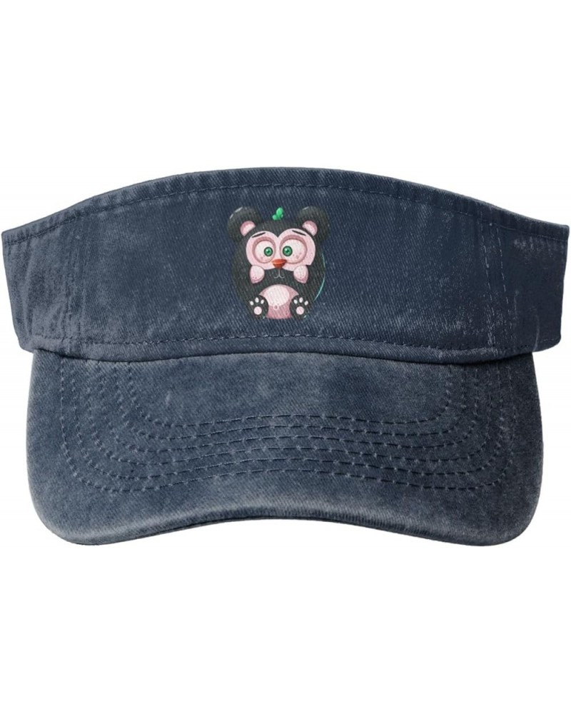 Cute and Funny Cartoon Panda Sun Hat Sun Visor Hats for Women Men Baseball Cap Golf Hats Navy Blue $10.41 Visors