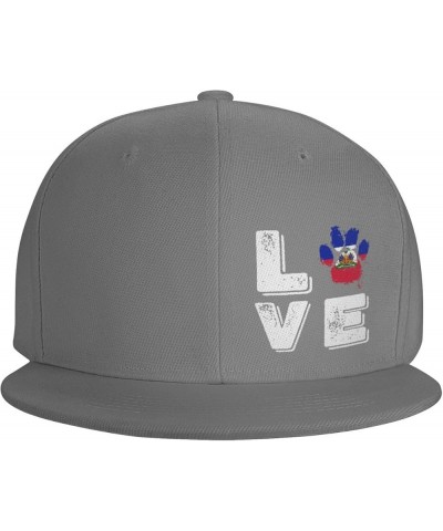 Snapback Baseball Cap Love Paw Haiti Flag Classic Gray $12.38 Baseball Caps