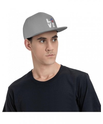 Snapback Baseball Cap Love Paw Haiti Flag Classic Gray $12.38 Baseball Caps