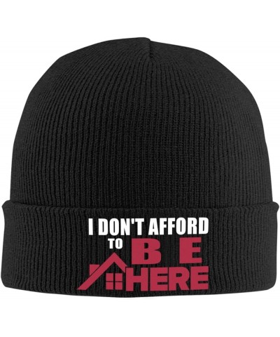 I Cant Afford to Be Here Soft Stylish Knit Warm Cuffed Beanies Hat Black $9.93 Skullies & Beanies