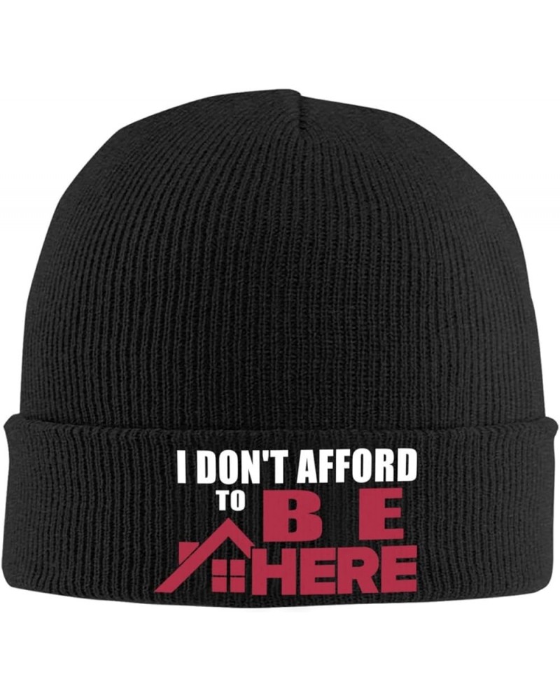 I Cant Afford to Be Here Soft Stylish Knit Warm Cuffed Beanies Hat Black $9.93 Skullies & Beanies