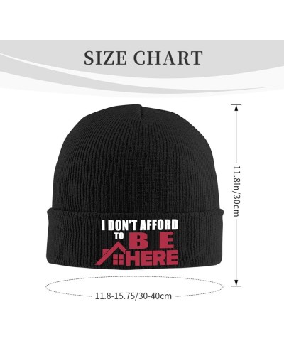 I Cant Afford to Be Here Soft Stylish Knit Warm Cuffed Beanies Hat Black $9.93 Skullies & Beanies