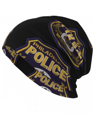 Patch of The Philadelphia Police Comfort Elegance Knitted Hat Black Daily for Men Women $9.89 Skullies & Beanies