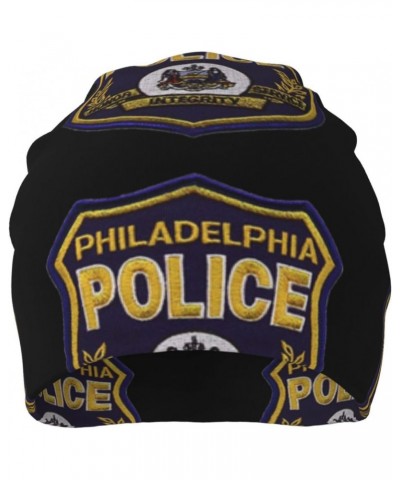 Patch of The Philadelphia Police Comfort Elegance Knitted Hat Black Daily for Men Women $9.89 Skullies & Beanies