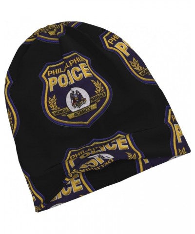 Patch of The Philadelphia Police Comfort Elegance Knitted Hat Black Daily for Men Women $9.89 Skullies & Beanies