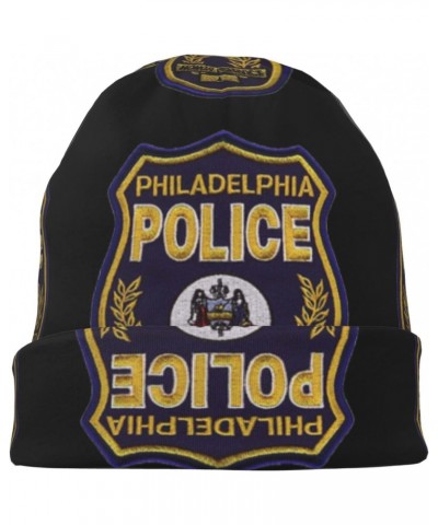 Patch of The Philadelphia Police Comfort Elegance Knitted Hat Black Daily for Men Women $9.89 Skullies & Beanies