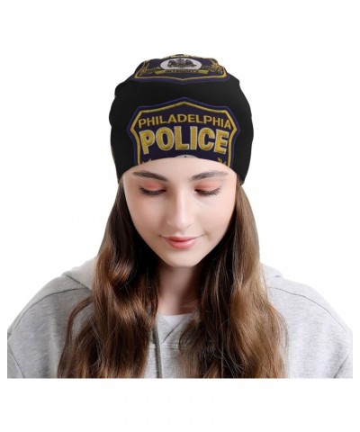 Patch of The Philadelphia Police Comfort Elegance Knitted Hat Black Daily for Men Women $9.89 Skullies & Beanies