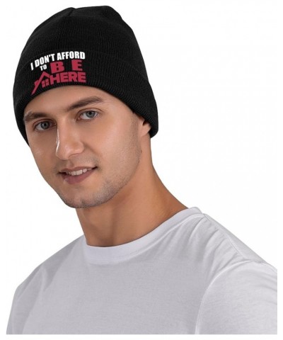 I Cant Afford to Be Here Soft Stylish Knit Warm Cuffed Beanies Hat Black $9.93 Skullies & Beanies