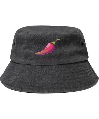 Red Pepper Bucket Hat for Women Men Summer Travel Sun Hat Outdoor Cap Funny Bucket Hats Black $14.73 Bucket Hats