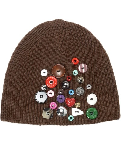 Men and Women Outdoor Knitted Warm Hat Colorful Buttons Fashion Knitted Hat Autumn and Winter Hat French for Men D $11.39 Sku...