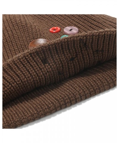 Men and Women Outdoor Knitted Warm Hat Colorful Buttons Fashion Knitted Hat Autumn and Winter Hat French for Men D $11.39 Sku...