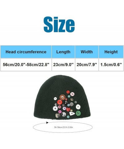 Men and Women Outdoor Knitted Warm Hat Colorful Buttons Fashion Knitted Hat Autumn and Winter Hat French for Men D $11.39 Sku...