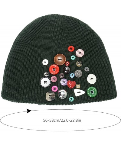 Men and Women Outdoor Knitted Warm Hat Colorful Buttons Fashion Knitted Hat Autumn and Winter Hat French for Men D $11.39 Sku...