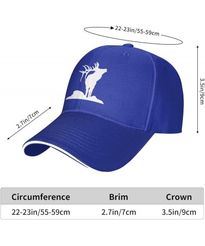 Elk Adjustable Sandwich Peaked Cap Outdoor Sports Baseball Cap Trucker Cap Mesh Cap Blue $11.58 Baseball Caps