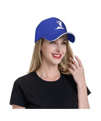 Elk Adjustable Sandwich Peaked Cap Outdoor Sports Baseball Cap Trucker Cap Mesh Cap Blue $11.58 Baseball Caps