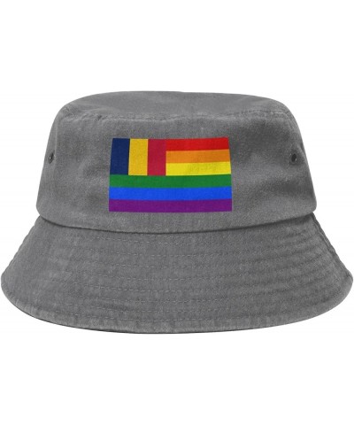 Chad Rainbow Flag Bucket Hat for Women Men Summer Travel Sun Hat Outdoor Cap Funny Bucket Hats Gray $11.98 Bucket Hats