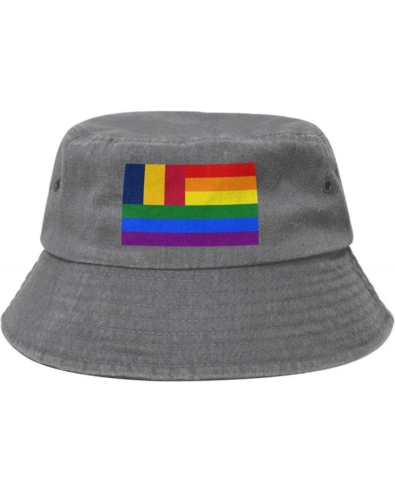 Chad Rainbow Flag Bucket Hat for Women Men Summer Travel Sun Hat Outdoor Cap Funny Bucket Hats Gray $11.98 Bucket Hats