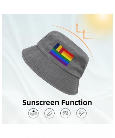 Chad Rainbow Flag Bucket Hat for Women Men Summer Travel Sun Hat Outdoor Cap Funny Bucket Hats Gray $11.98 Bucket Hats