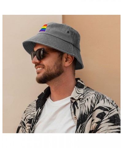 Chad Rainbow Flag Bucket Hat for Women Men Summer Travel Sun Hat Outdoor Cap Funny Bucket Hats Gray $11.98 Bucket Hats