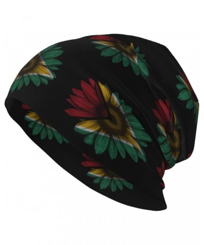 Vintage Sunflower Guyana Flag Chic Knit Beanies: Cozy Skull Caps for Winter Warmth at Home & Outdoors!3 Black $9.84 Skullies ...