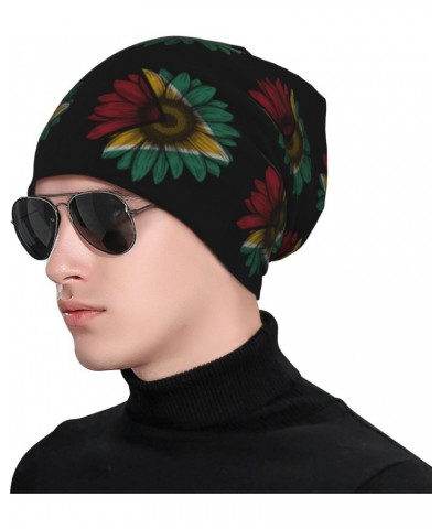 Vintage Sunflower Guyana Flag Chic Knit Beanies: Cozy Skull Caps for Winter Warmth at Home & Outdoors!3 Black $9.84 Skullies ...