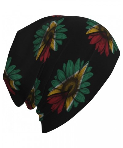 Vintage Sunflower Guyana Flag Chic Knit Beanies: Cozy Skull Caps for Winter Warmth at Home & Outdoors!3 Black $9.84 Skullies ...