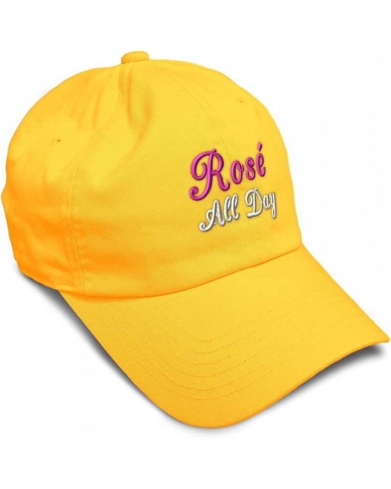 Soft Baseball Cap ROS All Day Cotton Dad Hats for Men & Women Golden Yellow $12.00 Baseball Caps