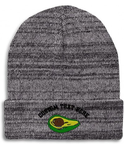 Beanies for Men Avocado Fruit Style B Embroidery Fruit Funny Winter Hats for Women Acrylic Skull Cap 1 Size Heather Grey Pers...