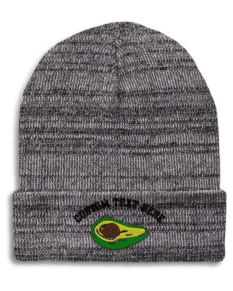 Beanies for Men Avocado Fruit Style B Embroidery Fruit Funny Winter Hats for Women Acrylic Skull Cap 1 Size Heather Grey Pers...