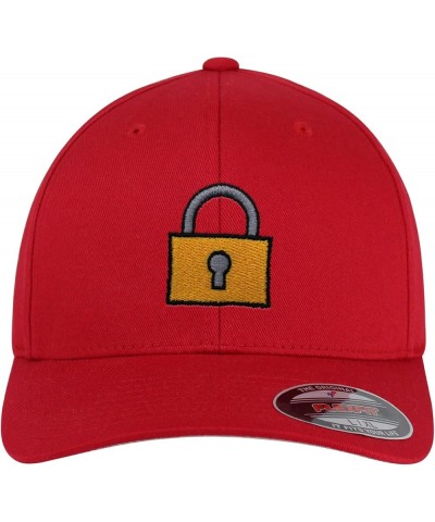 Flexfit Lock Embroidered Baseball Cap Gate Logo Red $12.29 Baseball Caps