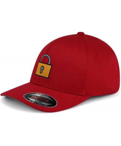 Flexfit Lock Embroidered Baseball Cap Gate Logo Red $12.29 Baseball Caps