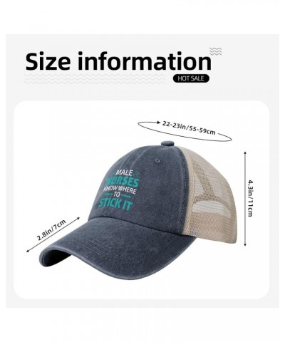 Male Nurses Know Where to Stick It Retro Mesh Baseball Cap Men Women Sport Caps Trucker Hat Navy Blue $12.26 Baseball Caps