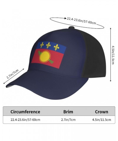 Guadeloupe Flag Baseball Cap Adjustable Men Women Tucker Dad Hat Black $15.56 Baseball Caps