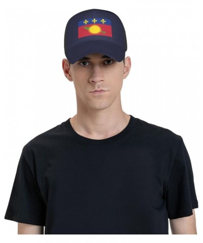 Guadeloupe Flag Baseball Cap Adjustable Men Women Tucker Dad Hat Black $15.56 Baseball Caps