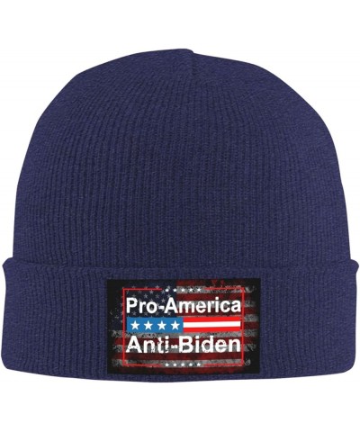 Pro America Anti Biden Cozy Knitted Hat for Winter - Warm Comfort Black Navy Blue $12.74 Skullies & Beanies