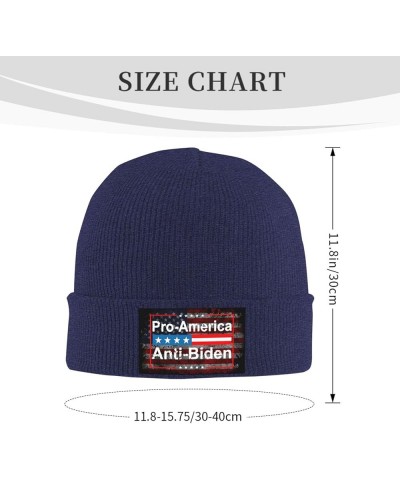 Pro America Anti Biden Cozy Knitted Hat for Winter - Warm Comfort Black Navy Blue $12.74 Skullies & Beanies