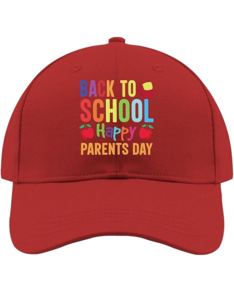 Sun hat School Back to School Happy Parents Day Black hat mesh hat Gifts for Him Cycling Caps Red $9.67 Sun Hats