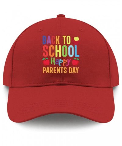 Sun hat School Back to School Happy Parents Day Black hat mesh hat Gifts for Him Cycling Caps Red $9.67 Sun Hats