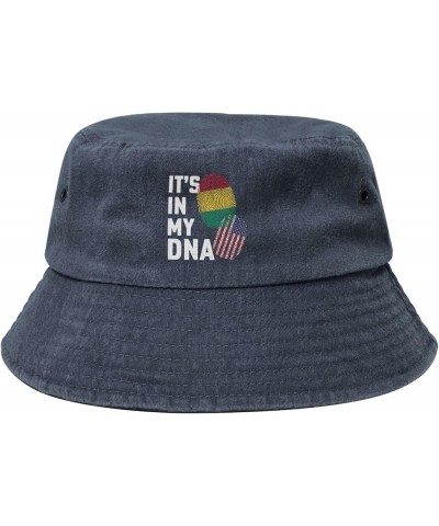 Guinea It's in My DNA Bucket Hat for Men Women Outdoor Washed Cotton Sun Hats Travel Beach Hat Navy Blue $11.48 Bucket Hats