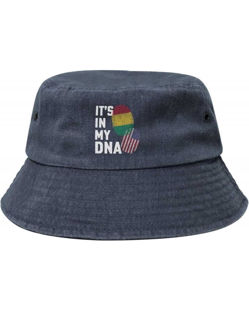 Guinea It's in My DNA Bucket Hat for Men Women Outdoor Washed Cotton Sun Hats Travel Beach Hat Navy Blue $11.48 Bucket Hats