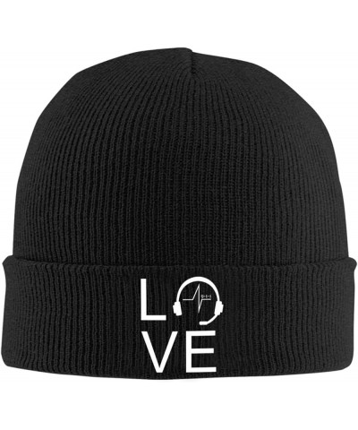 Love 911 Police Chat Operator Dispatcher Unisex Adult Knit Beanie Knitted Hat Black $11.08 Skullies & Beanies