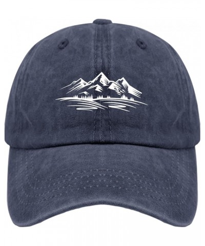 Mountains and Hills (1) Baseball Cap America Hat Pigment Black Men's Hats Gifts for Daughter Running Hat Navy Blue $11.01 Sun...