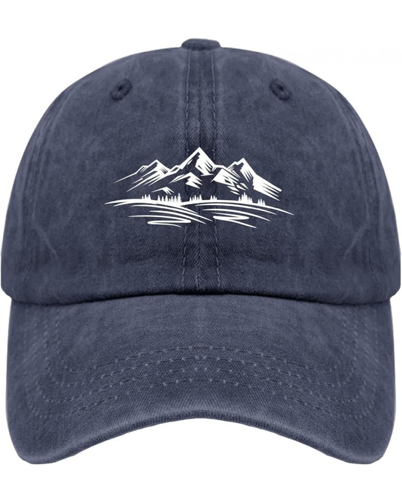 Mountains and Hills (1) Baseball Cap America Hat Pigment Black Men's Hats Gifts for Daughter Running Hat Navy Blue $11.01 Sun...