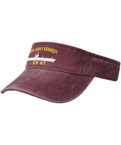 USS John F Kennedy CV 67 Flag-Baseball Caps Trucker Hats Denim Hats Cowboy Knit hat Fisherman's hat Red $16.36 Baseball Caps