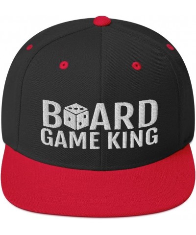 Board Game King Dice Flatbrim Flat Brim Snapback Hat Black/ Red $19.50 Baseball Caps