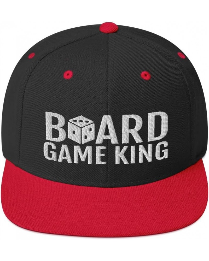 Board Game King Dice Flatbrim Flat Brim Snapback Hat Black/ Red $19.50 Baseball Caps