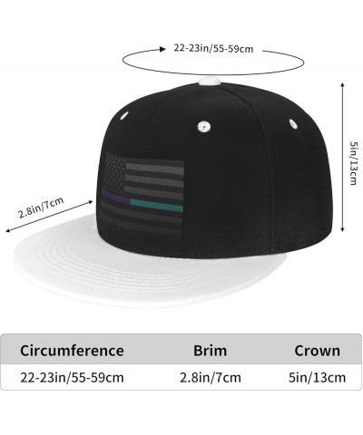 Mesh Style United States Thin Purple-Teal Line Flag Baseball Cap for Men Women Snapback Hat Adjustable Flat Bill Hats White $...