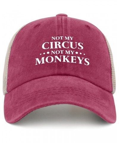 Not My Circus Not My Monkeys Baseball Cap Hats for Men Fashion AllBlack Mens Golf Hat Gifts for Daughter Beach Cap Rose Red02...