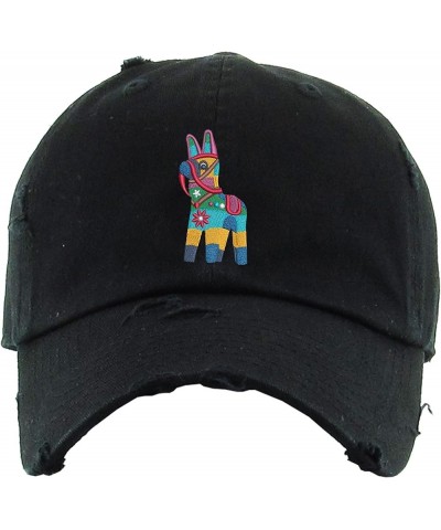 Fiesta Pinata Dad Hat Embroidery Vintage Adjustable Embroidered Cap Black $12.66 Baseball Caps